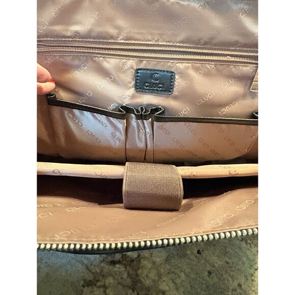CLUCI NWOT  Refined Leather Briefcase 15" Laptop  Bag Black Large Tote - Picture 11 of 15